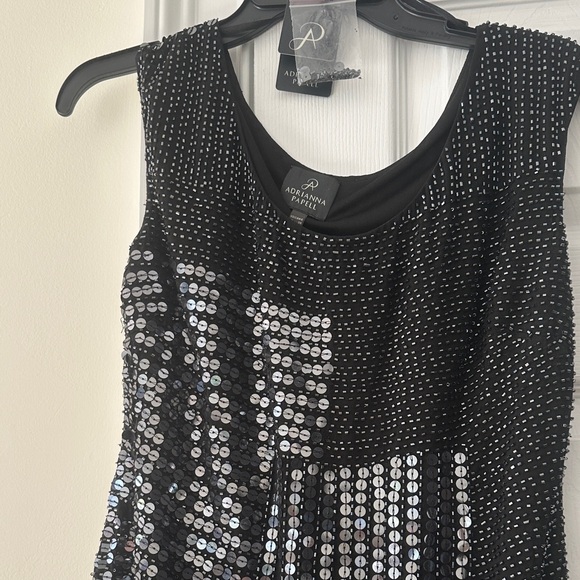 Adrianna Papell Black and Silver Sequin Dress - Picture 2 of 5